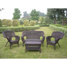 International Caravan Four Piece Maui Outdoor Seating Group - Antique Pecan - Outdoor Furniture