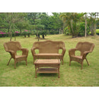International Caravan Four Piece Maui Outdoor Seating Group - Mocha - Outdoor Furniture