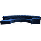 Meridian Furniture Anabella 4pc. Velvet Sectional - Blue - Sofas