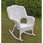 International Caravan Resin Wicker Camel Back Rocking Chairs (Set of Two) - White - Outdoor Furniture