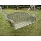 International Caravan Resin Wicker Hanging Loveseat Swing - Antique Moss - Outdoor Furniture