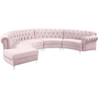 Meridian Furniture Anabella 4pc. Velvet Sectional - Sofas
