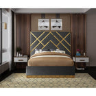Meridian Furniture Vector Velvet Queen Bed - Bedroom Beds