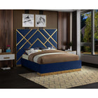 Meridian Furniture Vector Velvet Queen Bed - Bedroom Beds