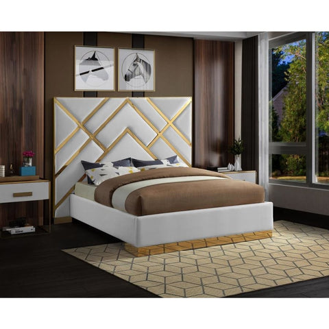 Meridian Furniture Vector Faux Leather King Bed - Bedroom Beds