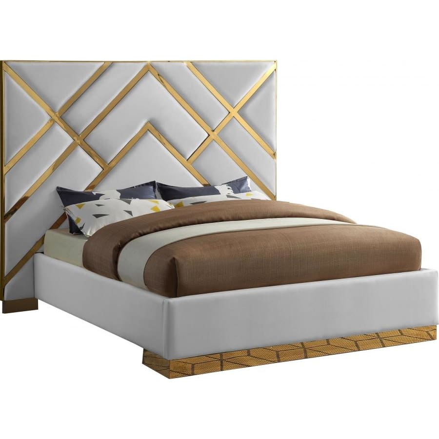 Meridian Furniture Vector Faux Leather Queen Bed - Bedroom Beds