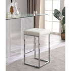 Meridian Furniture Nicola Faux Leather Counter Stool - Chrome - Stools