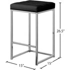 Meridian Furniture Nicola Faux Leather Counter Stool - Chrome - Stools