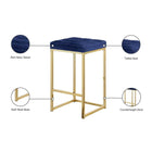 Meridian Furniture Meridian Furniture Becca Velvet Queen Bed - Gold - Stools