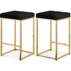 Meridian Furniture Meridian Furniture Becca Velvet Queen Bed - Gold - Black - Stools