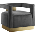 Meridian Furniture Armani Velvet Accent Chair - Grey - Chairs