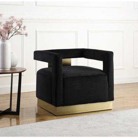 Meridian Furniture Armani Velvet Accent Chair - Black - Chairs