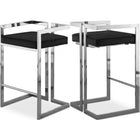 Meridian Furniture Ezra Velvet Counter Stool - Chrome - Black - Stools