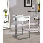 Meridian Furniture Ezra Faux Leather Counter Stool - Chrome - Stools
