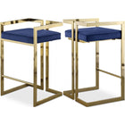 Meridian Furniture Ezra Velvet Counter Stool - Gold - Navy - Stools