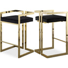 Meridian Furniture Ezra Velvet Counter Stool - Gold - Black - Stools