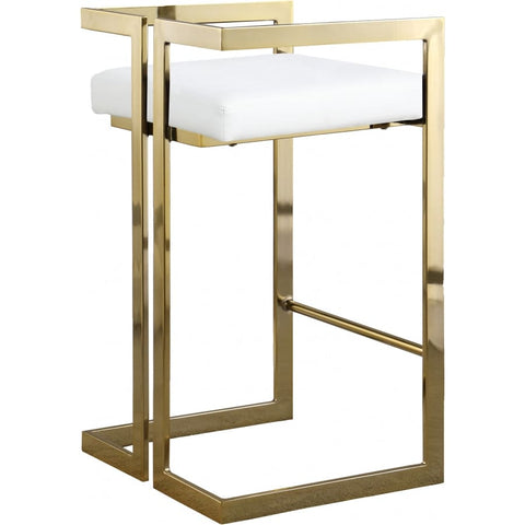 Meridian Furniture Ezra Faux Leather Counter Stool - Gold - Stools