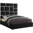 Meridian Furniture Milan Faux Leather Queen Bed - Black - Bedroom Beds