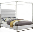 Meridian Furniture Encore Faux Leather Queen Bed - White - Bedroom Beds