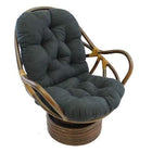 International Caravan Rattan Swivel Rocker with Micro Suede Cushion - Black - Chairs