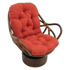 International Caravan Rattan Swivel Rocker with Micro Suede Cushion - Cardinal Red - Chairs
