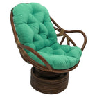 International Caravan Rattan Swivel Rocker with Micro Suede Cushion - Emerald - Chairs
