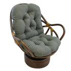 International Caravan Rattan Swivel Rocker with Micro Suede Cushion - Grey - Chairs