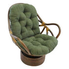International Caravan Rattan Swivel Rocker with Micro Suede Cushion - Hunter Green - Chairs
