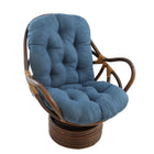 International Caravan Rattan Swivel Rocker with Micro Suede Cushion - Indigo - Chairs