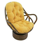 International Caravan Rattan Swivel Rocker with Micro Suede Cushion - Lemon - Chairs