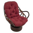 International Caravan Rattan Swivel Rocker with Micro Suede Cushion - Red Wine - Chairs