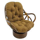International Caravan Rattan Swivel Rocker with Micro Suede Cushion - Saddle Brown - Chairs
