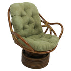 International Caravan Rattan Swivel Rocker with Micro Suede Cushion - Sage - Chairs