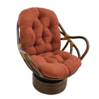 International Caravan Rattan Swivel Rocker with Micro Suede Cushion - Spice - Chairs