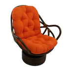 International Caravan Rattan Swivel Rocker with Micro Suede Cushion - Tangerine Dream - Chairs