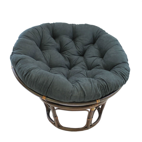 International Caravan Rattan 42-Inch Papasan Chair with Micro Suede Cushion - Black - Chairs