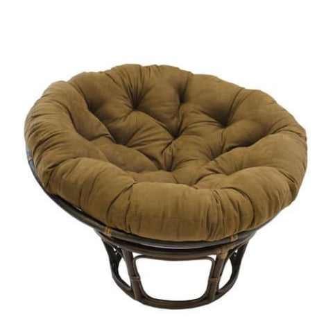 International Caravan Rattan 42-Inch Papasan Chair with Micro Suede Cushion - Black - Chairs