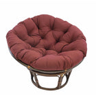 International Caravan 42-Inch Rattan Papasan Chair with Solid Twill Cushion - Burgundy - Chairs