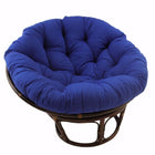 International Caravan 42-Inch Rattan Papasan Chair with Solid Twill Cushion - Royal Blue - Chairs