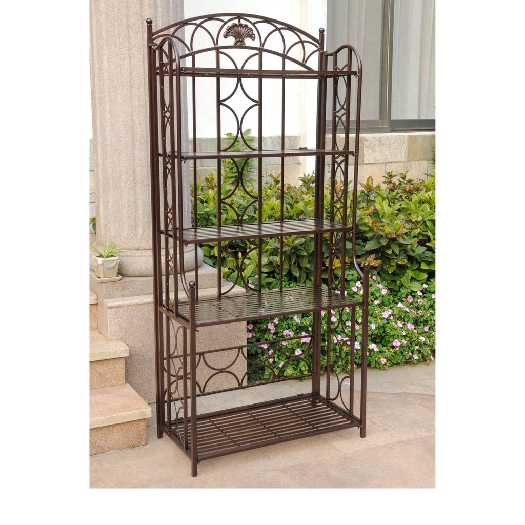International Caravan Iron 5-Tier Bakers Rack - Bronze - Shelves & Cases