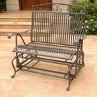 International Caravan Mandalay Double Iron Glider - Rustic Brown - Outdoor Furniture