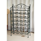 International Caravan Iron 24-Bottle Wine Rack - Verdi Green - Shelves & Cases