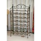 International Caravan Iron 24-Bottle Wine Rack - Rustic Brown - Shelves & Cases