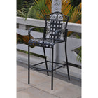 International Caravan Set of 2 Mandalay Iron Bar Height Chair - Antique Black - Outdoor Furniture