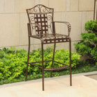 International Caravan Set of 2 Mandalay Iron Bar Height Chair - Bronze - Outdoor Furniture