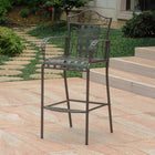 International Caravan Set of 2 Mandalay Iron Bar Height Chair - Rustic Brown - Outdoor Furniture