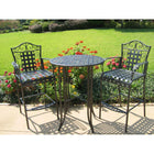 International Caravan Set of Three Iron Bar Bistro - Antique Black - Outdoor Furniture