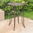 International Caravan Mandalay Iron Bar Height Round Table - Bronze - Outdoor Furniture