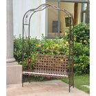 International Caravan Mandalay Iron Arbor Bench - Bronze - Outdoor Furniture