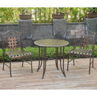 International Caravan Set of Three Mandalay Iron Bistro Set - Bronze - Outdoor Furniture